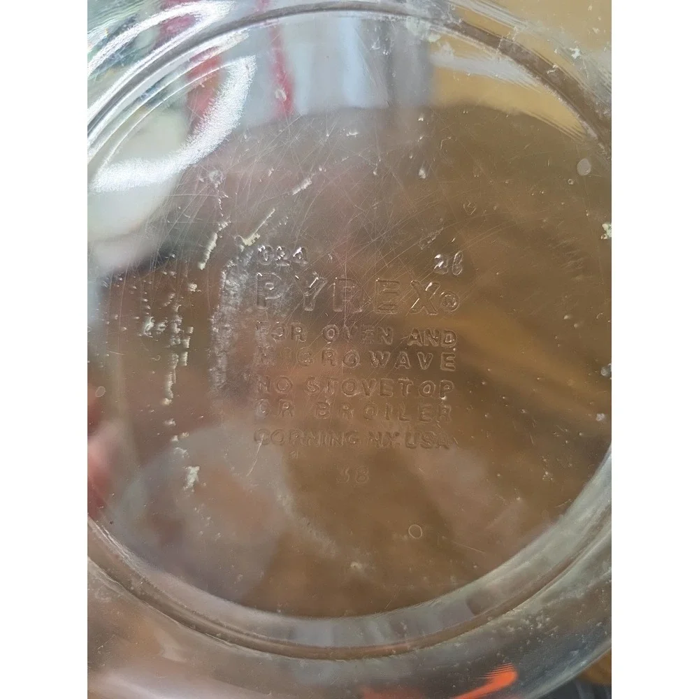 Vintage Pyrex #024‎ Clear Glass 2 Qt. Round 8 1/2